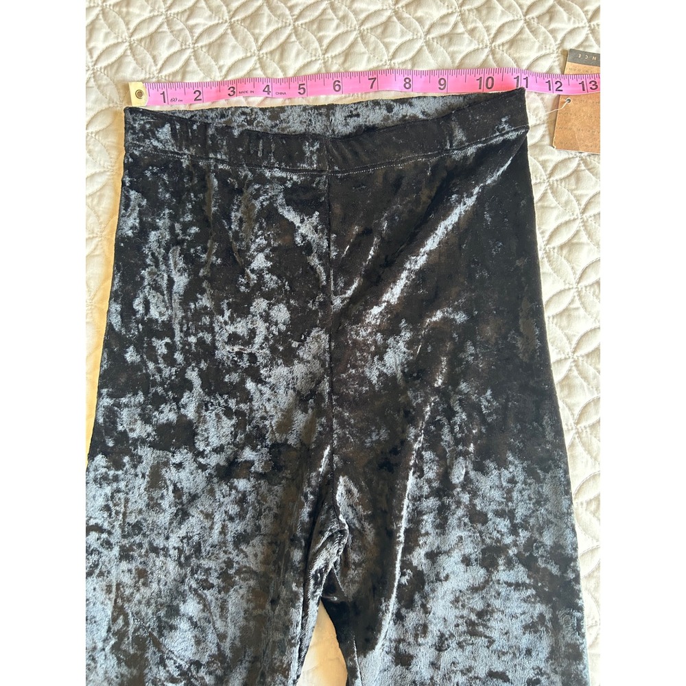 Leos Dancewear Black Crushed Velvet Vintage Leggings Womens Small Made in USA - Picture 6 of 7